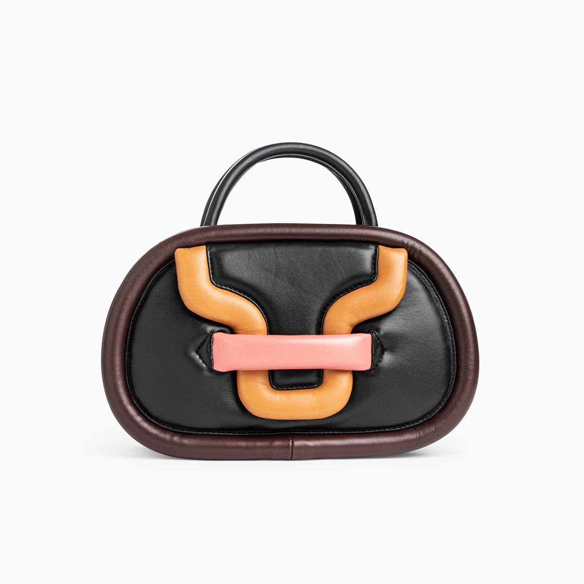 ALPHA women's bag in black glazed leather — PIERRE HARDY