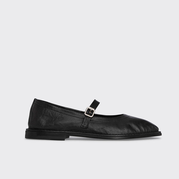 TRISH ballerina for women in black kangaroo leather — PIERRE HARDY