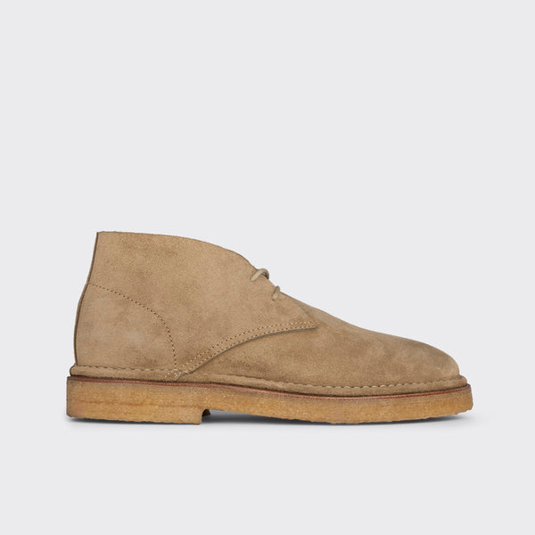 ANTOINE DESERT boots for women in sand suede calfskin — PIERRE HARDY