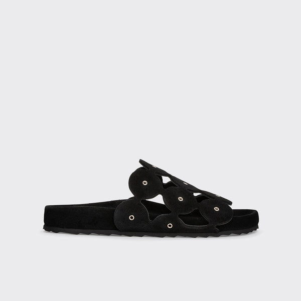 Women's BEACH BULLES mule in nappa leather and suede with metal