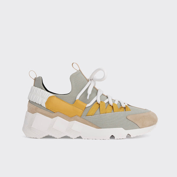 【新品23.5cm】PIERRE HARDY Trek Comet TREK COMET sneakers for men in grey canvas and yellow leather