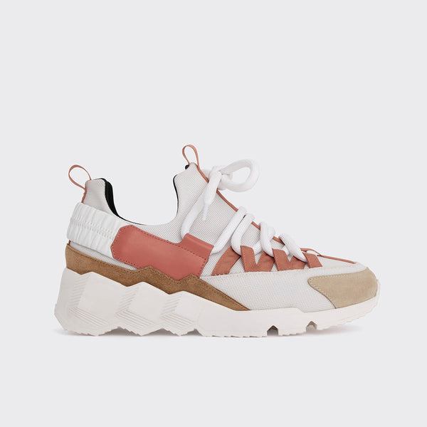 TREK COMET sneakers for women in white canvas and pink leather