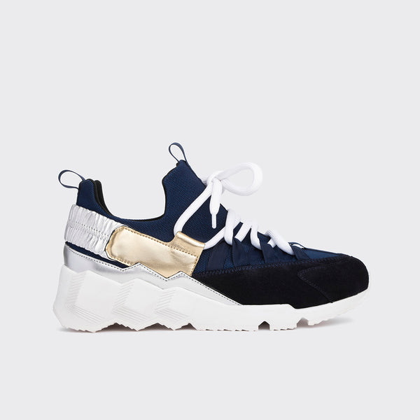 TREK COMET sneakers for women in navy canvas and silver and