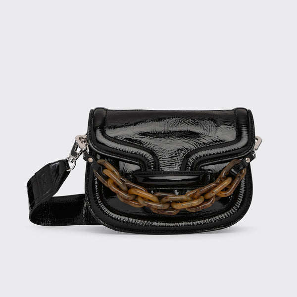 MINI ALPHAVILLE handbag in black patent kid leather — PIERRE HARDY