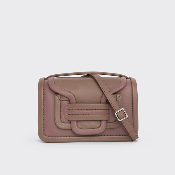 ALPHA handbag for women in pink & beige leather — PIERRE HARDY